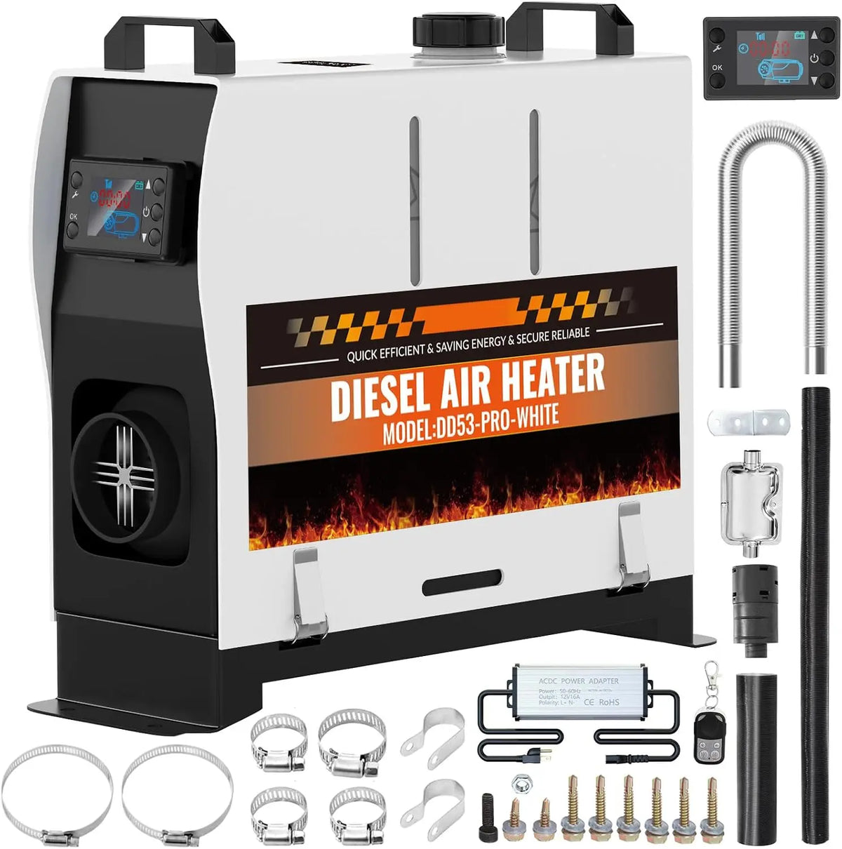 Chauffage Diesel 8 kW – 0,62 L/h, gris/noir