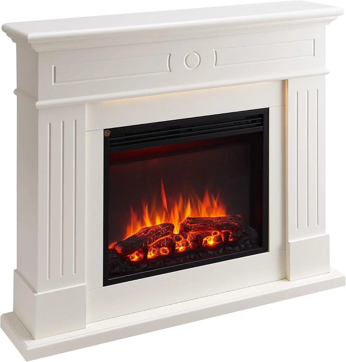 BALDERIA Leandros cheminée électrique avec Manteau de cheminée Blanc – 2000 W