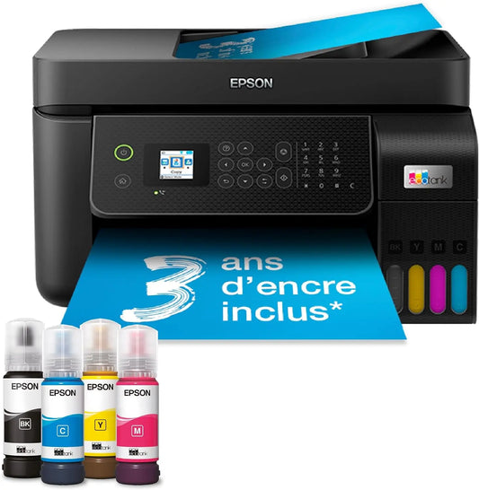 Imprimante multifonction A4 Wi-Fi EcoTank ET-4800 équipée de réservoirs d'encre – noir/bleu/gris