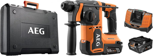 AEG Perforateur SDS-Plus PRO18V sans balais BBH18BL2-502C 2batteries 5,0 Ah – gris/noir/orange