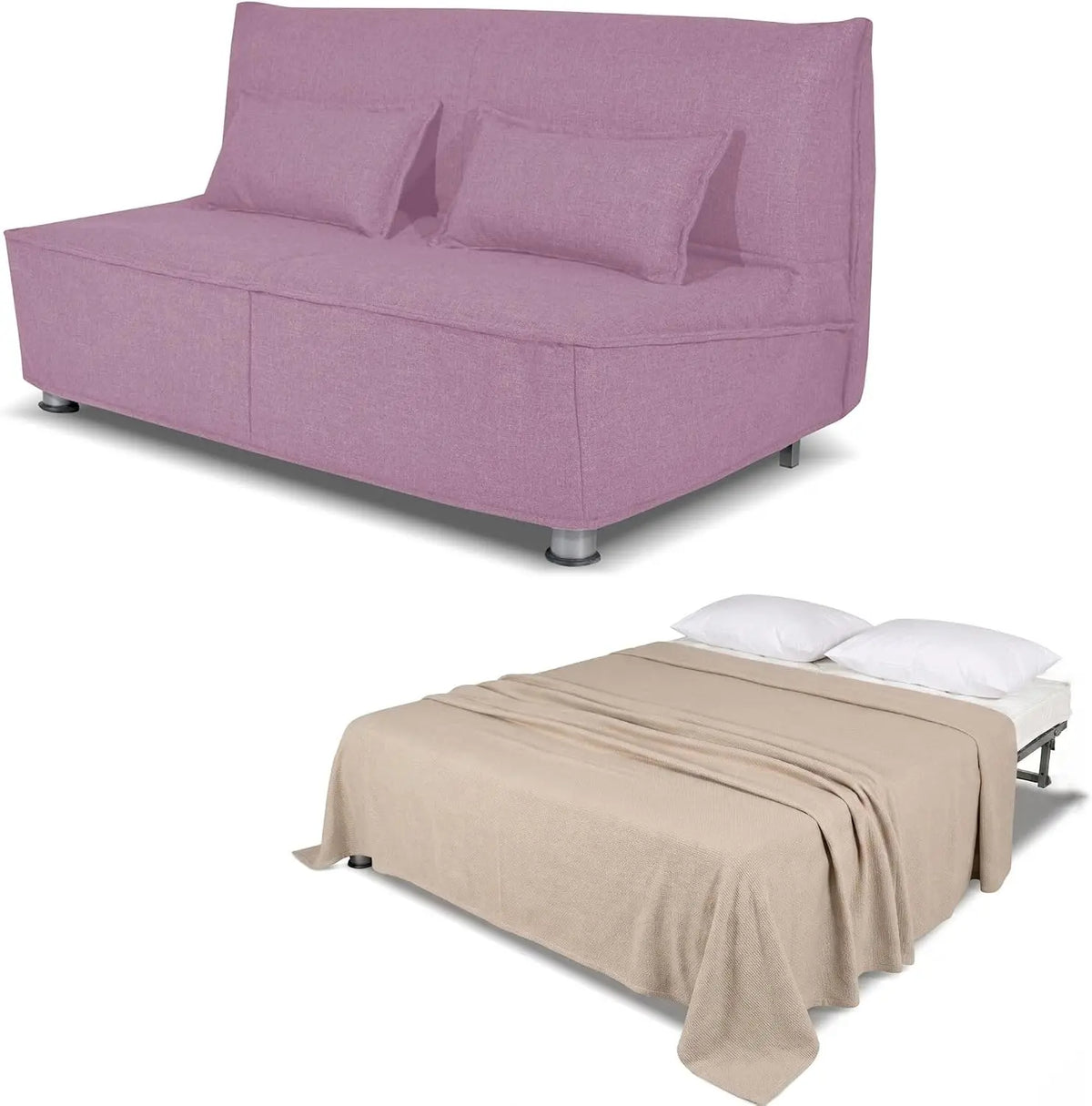 Kaysa Canapé-lit relevable 3 places – 160 x 190 cm, gris/beige