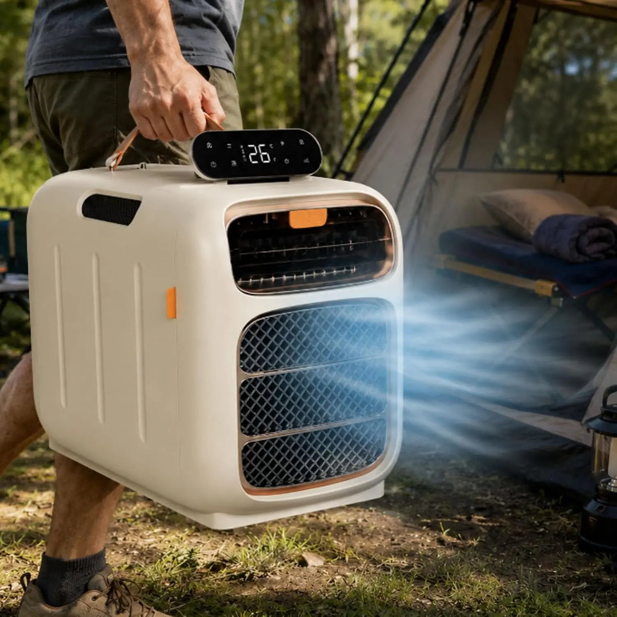 Climatiseur portable – 800 W / 450 W, noir/gris