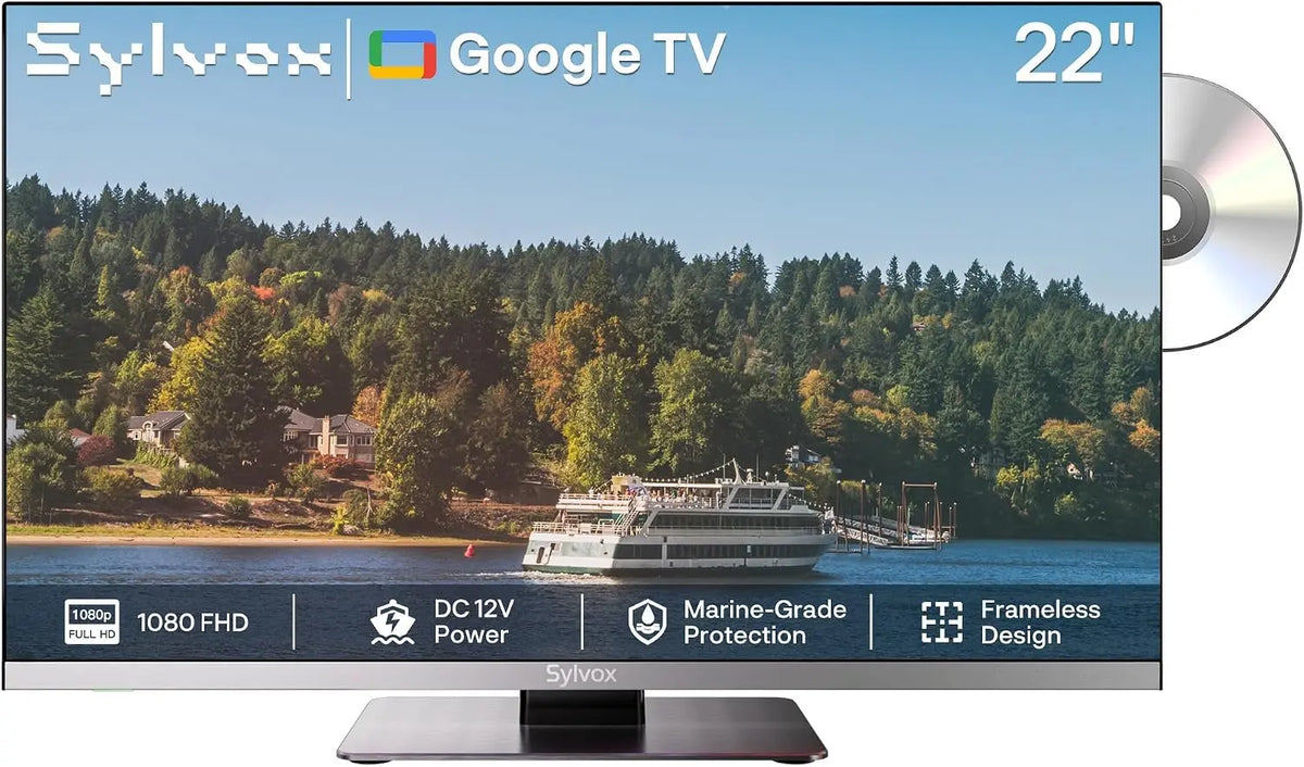 SYLVOX 22' Google 12V téléviseur pour Bateau – noir
