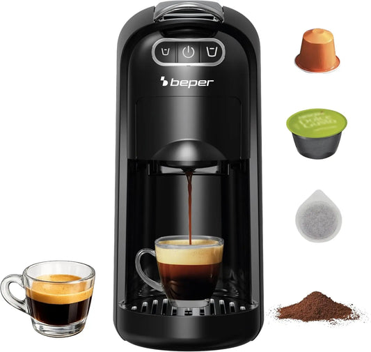 BEPER P101CAF200 Amata machine à café – 1400 W, 700 ml, noir/gris