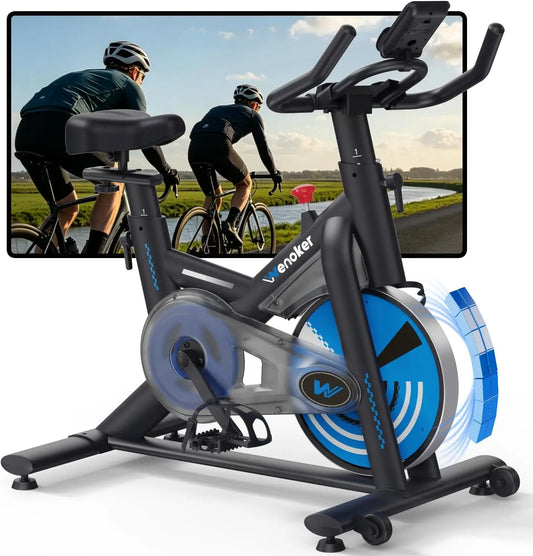 Vélo d'Appartement Wenoker Vélo d'Exercice Magnétique Silencieux avec Écran LCD – gris/bleu/noir