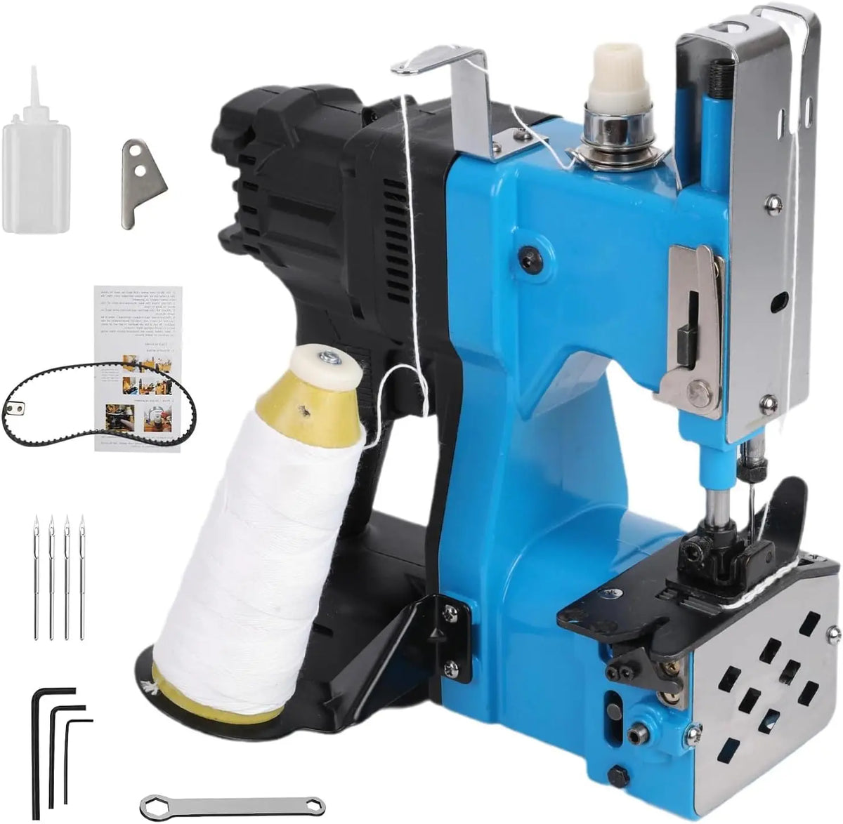 Makita Machine À Coudre portable Compatible avec Makita Batterie 18V – 195 W, bleu/gris/noir