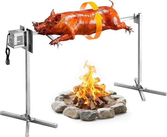 VEVOR Barbecue Rôtissoire Capacité de Charge de 60 kg – 38 W, 1740 x 535 x 860 mm, argenté