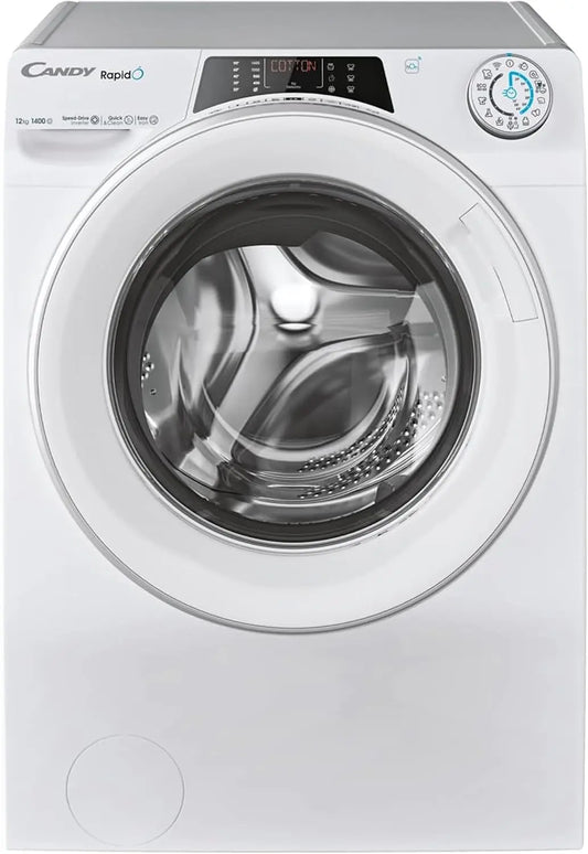 CANDY - Lave-Linge Hublot - Machine à Laver 12kg/1400 trs/min - Classe Énergétique A - 15 Programmes – RO14126DWMST-S, 85 x 60 x 67 cm, blanc