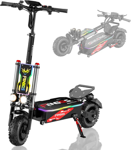 Trottinette Électrique Tout-Terrain Adulte – 5600 W, 38 Ah, gris/noir