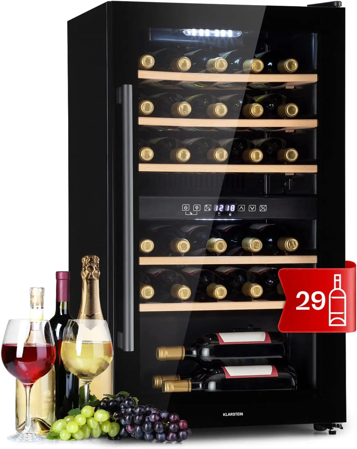 KLARSTEIN Cave a Vin – 29 Bouteilles, noir/gris