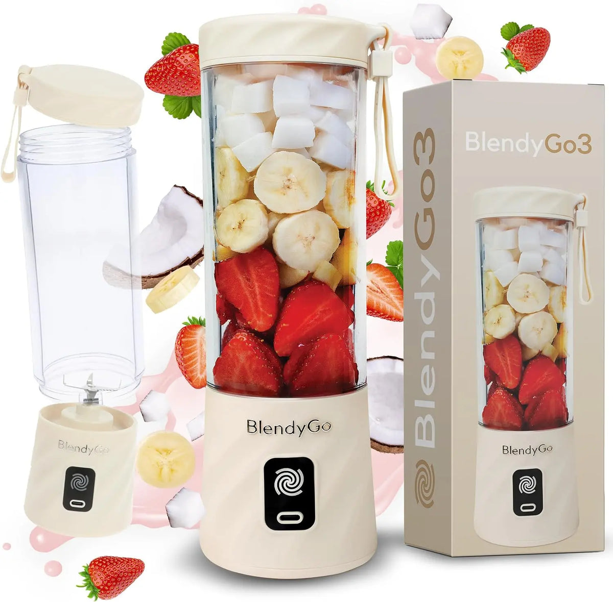 Blender portable BlendyGo3 – sans fil, 550 ml, beige