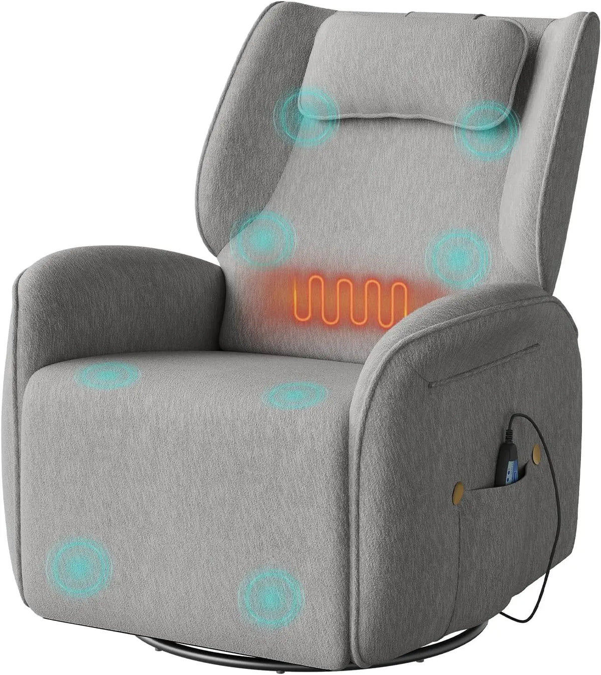 WOLTU Fauteuil de Massage Électrique – gris