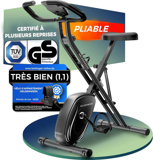 Vélo d'appartement pliable Set NEUF 2025 – gris/bleu/vert