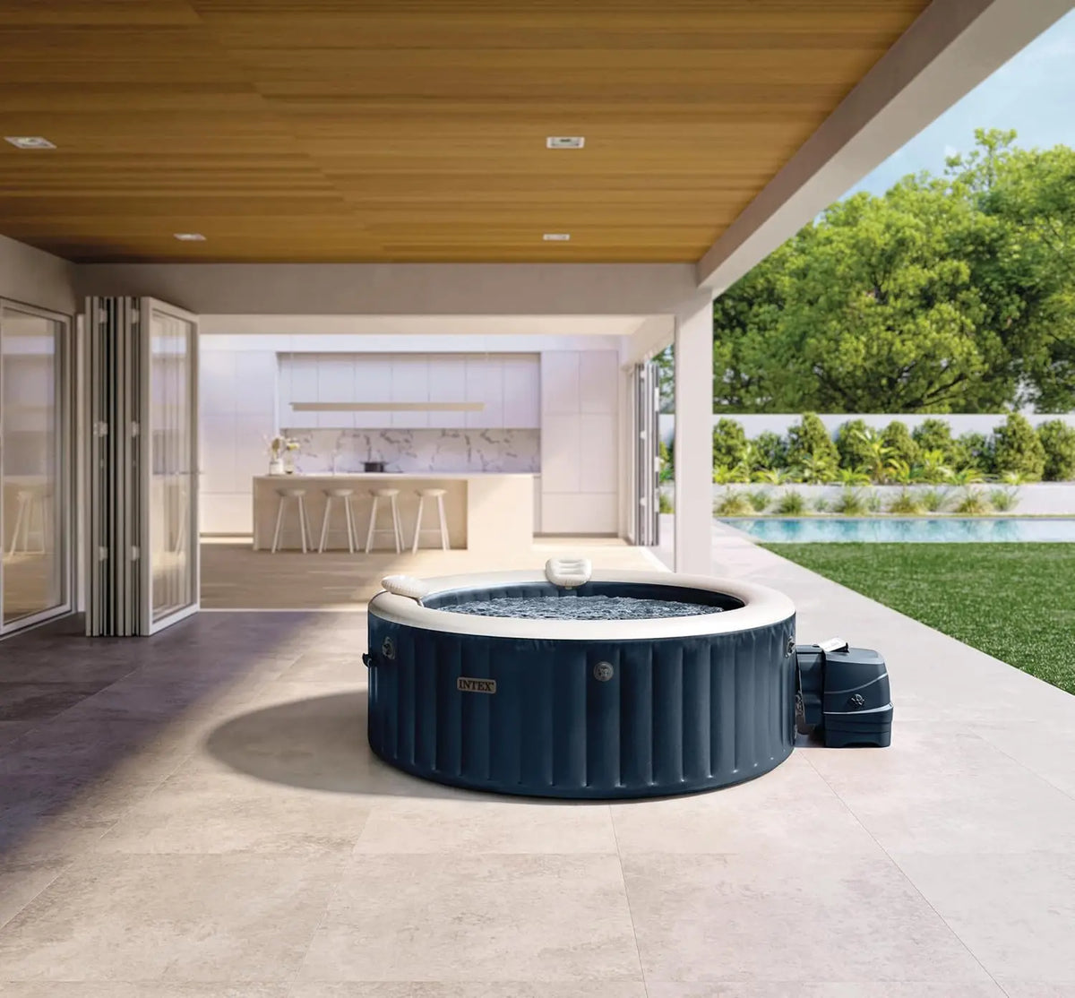 Intex - 28430NP - Pure Spa bleu Navy 4 Places - Rond