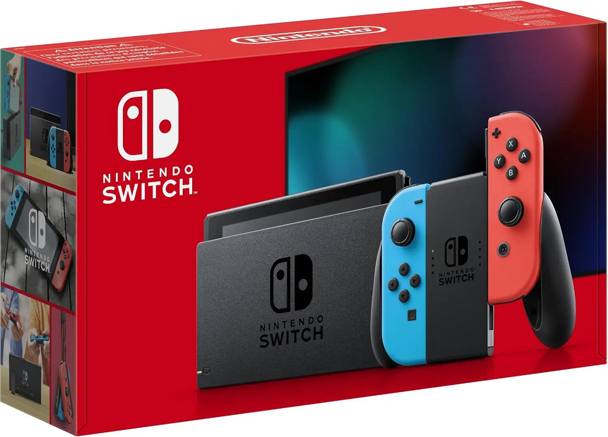 Nintendo Console Switch avec Joy-Con bleu néon et rouge néon – console de jeux
