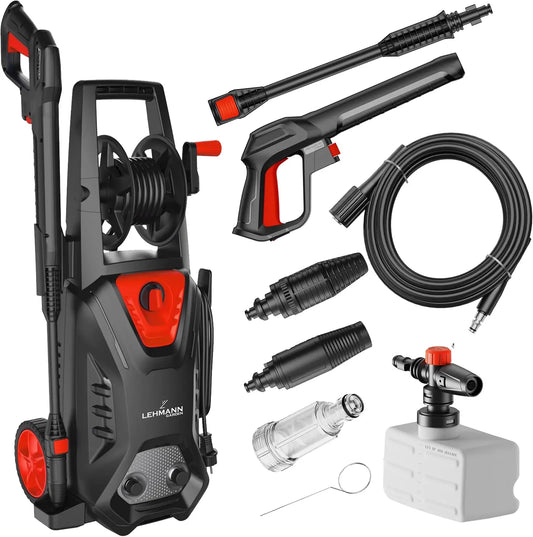 Lehmann Nettoyeur Haute Pression – 1800 W, 450 l/h, noir/rouge